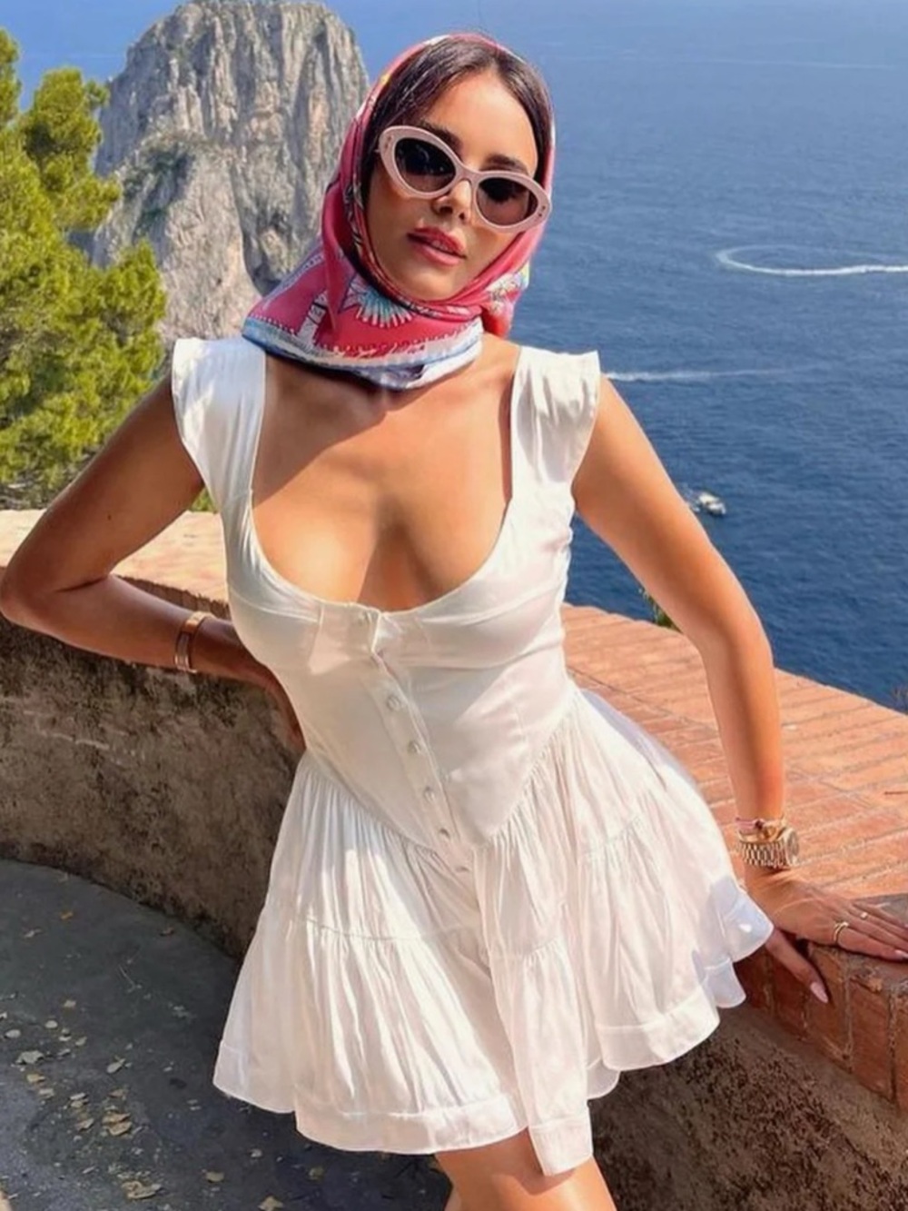 Vanessa Mooney The Elisabeth Romper in White Silk XS